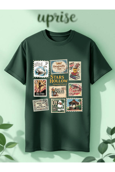 Vordevia Stars Hollow Gilmore Girls Printed Cotton Oversize T-Shirt