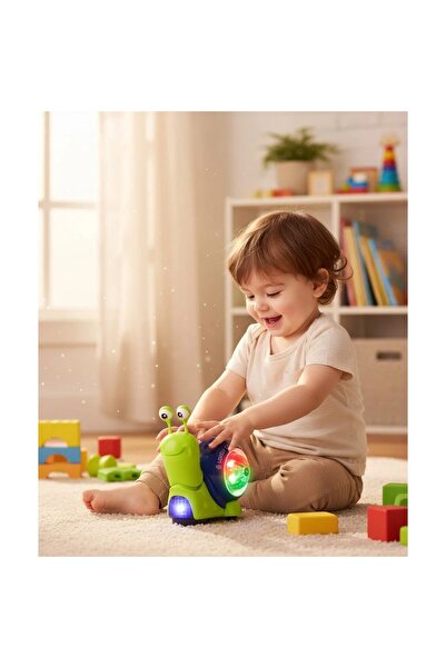 PlayFun Melc Interactiv cu Lumina si Muzica, Proiectie Colorata, 13.5x10.9x9.1cm