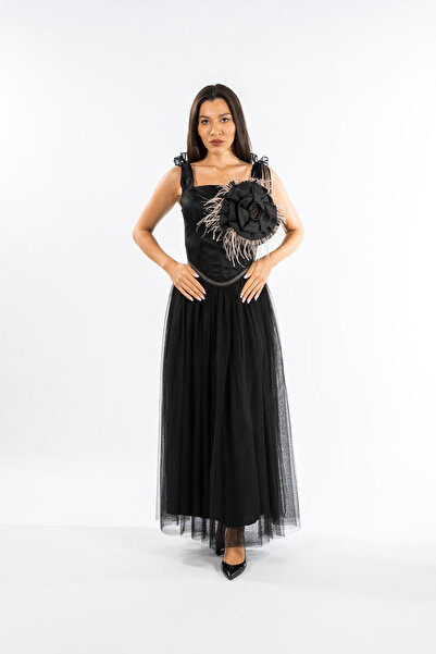 Gorgeaux Set Elegant Fustă din Tul și Top Negru Erica - L(40)