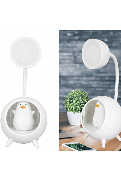Mihristore Penguen Masa Lambası Çocuk Odası Lamba Çalışma Masası Lambası Şarj...