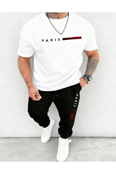PENTHİLUS Men's Pants and T-Shirt Set - Men's Oversized 2-Piece Set - Summer Set