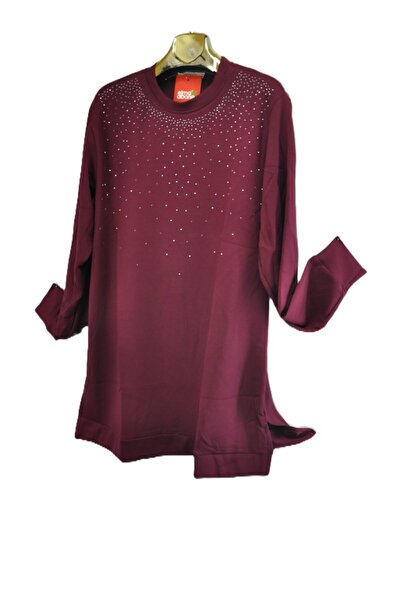 elma abone Plus Size Women's Oy Şo Combed Cotton Stone Tunic Blazer