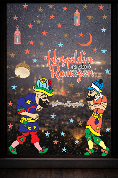 Zeymond Hacivat Karagöz Temalı Ramazan Ayı Özel Sticker Hoş Geldin Ramazan St...