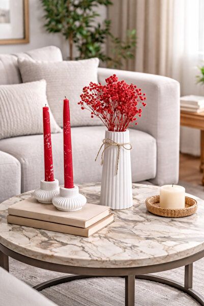 NOORBOHEMİA Modern Ev Dekoru Mumluk & Büyük Vazo Seti – Şık ve Zarif Tasarım