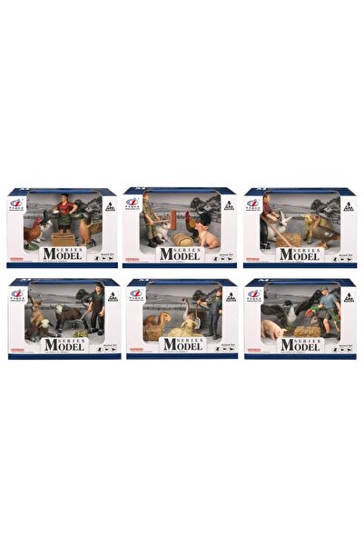 PlayFun Set Figurine Fermă – Fermier și Animale Domestice, Colecție Modele Re...