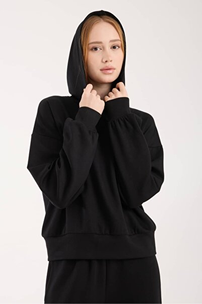 Disela Modal Fabric Hooded High Waist Wide Leg Sweatpants Set