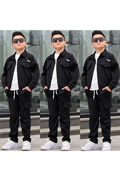 MUMİKİDS Eid Boys' Shirt / Pants / T-Shirt 3-Piece Set