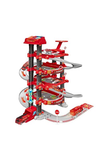 PlayFun Set Parcare Pompieri Multietajat cu Lumini