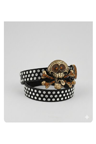 targay Full Stone Belt with Skull on Top of Yk2