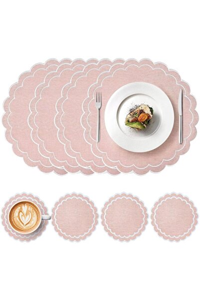 Diva Home 4-Person Service Supla Water Repellent and Stain-Resistant Fabric A...