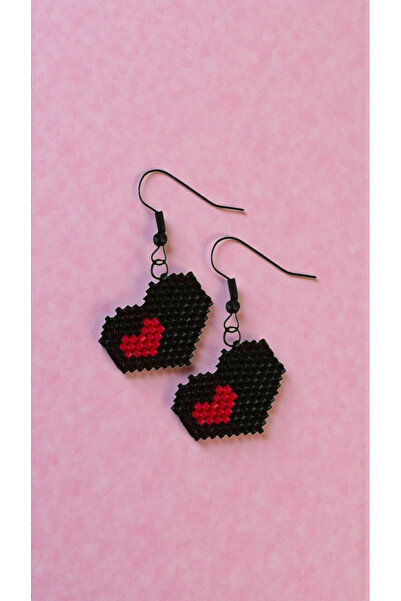 SEARD Miyuki Bead Handmade Heart Earrings 1
