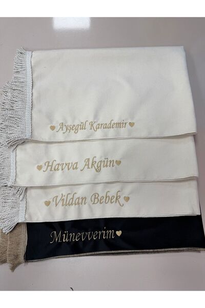 YİGİTECH Kişiye Özel İsimli Lüx Kadife Seccade, Düz Velur İsim Nakışlı Seccad...