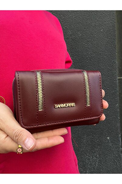 H&D COLLECTİON Women's Wallet Burgundy Wallet Accessory