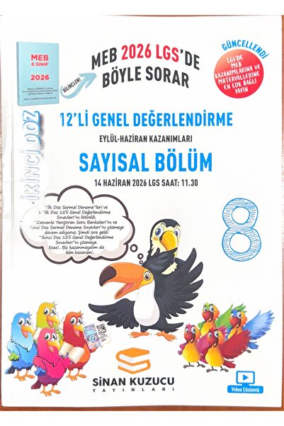 SİNAN KUZUCU YAYINLARI 2026-2027 Müfredat 8 Sınıf LGS Sayısal İKİNCİ DOZ 12 L...