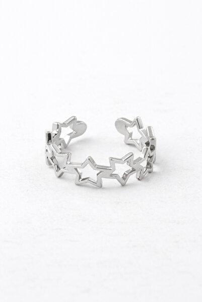 Sortie Aksesuar Tamtur Star Figured Stainless Steel Adjustable Size Ring