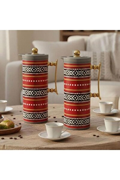 Generic Coffee and Tea Thermos Set with Traditional 'Sadu' Pattern - 2 Pieces...