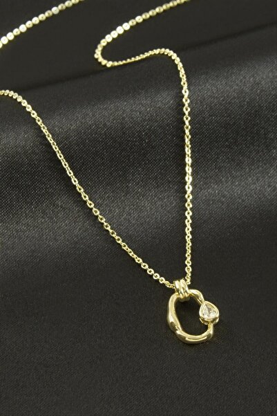 ZERO LAND قلادة ستوروزال شوبينغ الفاخرة من الفولاذ مع حجر الزركون البيضاوي (0...