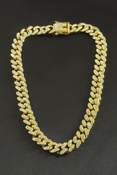 ZERO LAND سلسلة ستوروزال من الفولاذ الفاخر مع أحجار الزركون (00759) - أصفر