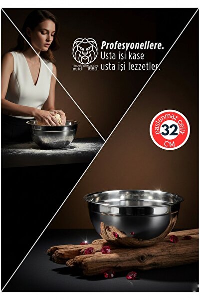 Transformacion 32 cm 6 Lt Profesyonel Ölçülü Derin Karıştırma Kabı - 304 Pasl...