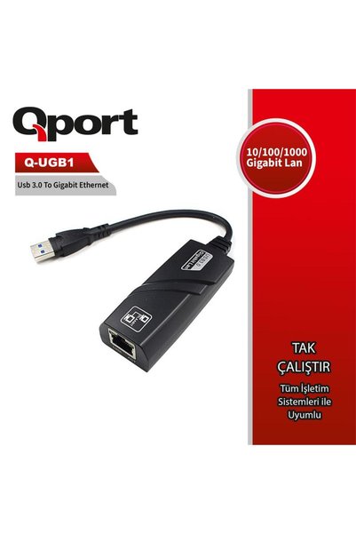 Universal محول QPORT Q-UGB1 من USB 3.0 إلى إيثرنت جيجابت 10/100/1000