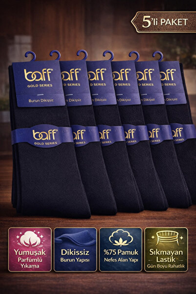Baff Gold Pamuk 5'li Siyah Erkek Çorap