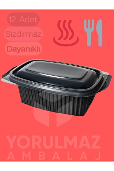 yorulmaz ambalaj 📶♨️ 🍴 1000 CC PP Kapaklı Sıcak Yemek Kabı 12’li – Mikrodal...