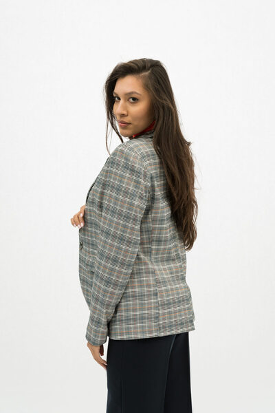 Gorgeaux Anabela Grey Checkered Jacket - S(36)
