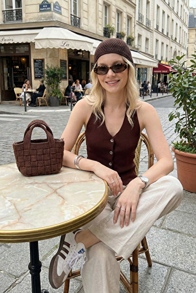 Lela Fitilli Fitted Fit Halter Yaka Sırt Dekolteli Yelek YELEK 5866515