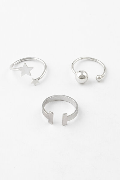 Sortie Aksesuar مجموعة من 3 خواتم من الفولاذ المقاوم للصدأ قابلة لتعديل المقا...