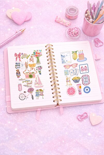 LABELOVE Pink Party 45’li Pembe Konsept Sticker Set – Planner, Bullet Journal & Laptop Uyumlu