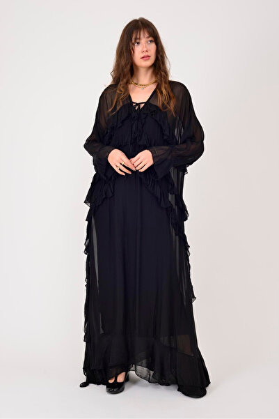 EREN STYLE Italian Colorful Lined Long Silk Dress