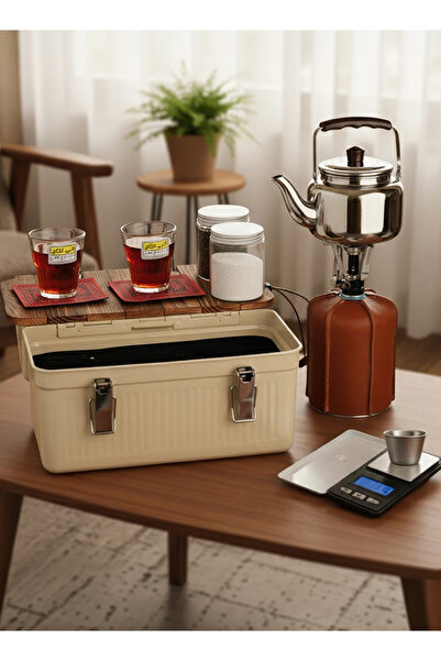 Cady One طقم شاي كامل للسفر يتضمن علبة معدنية تحتوي على قطع متعددة لتحضير الش...