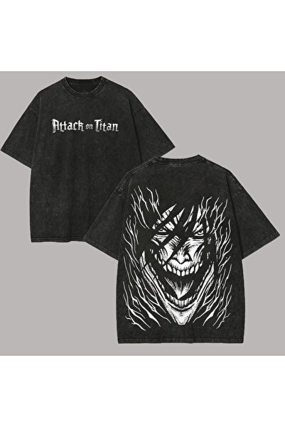 Vordevia Attack on Titan Printed Washable Oversize T-Shirt Unisex Vintage Com...