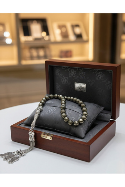 Taşdevri_Türkiye özel el yapımı pirit taşlı tesbih