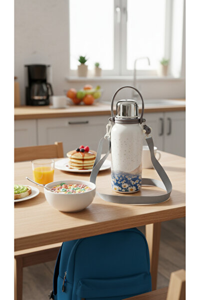 Generic A portable Thermal water bottle mug with a stylish botanical design, ...