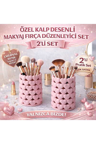 justone 2'li Kalpli Makyaj Fırçası Tutucu Organizer – Masaüstü Kozmetik Düzen...