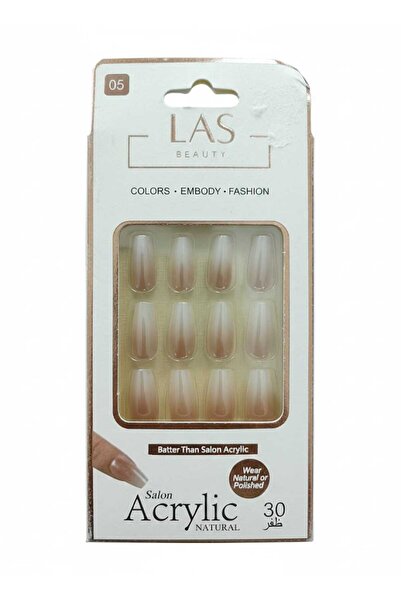 Las Acrylic Adhesive Nail Set with Design - Gradient Nude Color - 30 Pieces