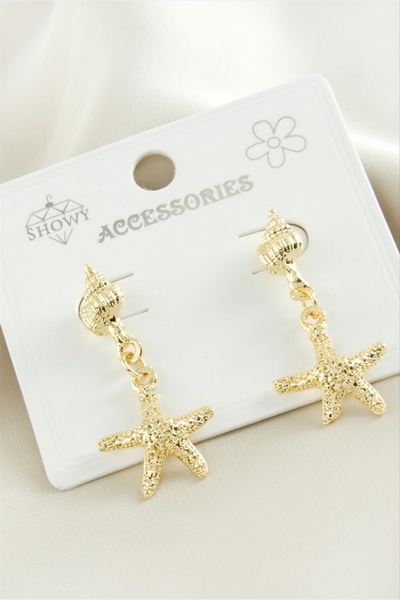 ZERO LAND حلق معدني على شكل نجم البحر من STOROZAL (01929) - أصفر