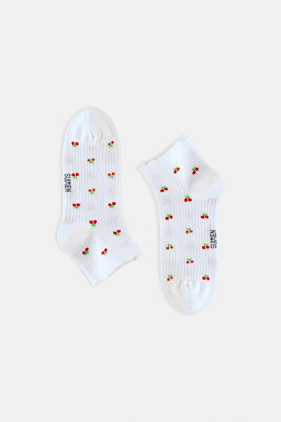 SUWEN Cherry Midi Soket Çorap