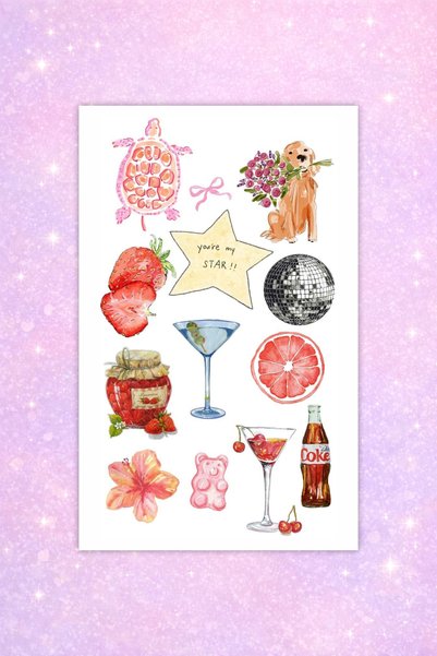 LABELOVE Pink Party 45’li Pembe Konsept Sticker Set – Planner, Bullet Journal & Laptop Uyumlu