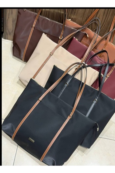 ELİTE NOVA SHOPPİNG Askilari Large Gray Women's Shoulder Bag with Ring Detail