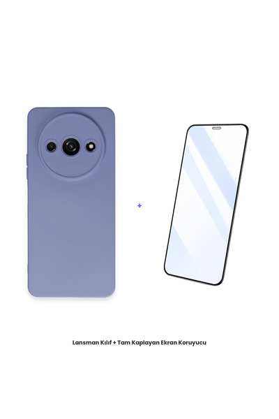 cepmoda حافظة Redmi A3 4G + مجموعة واقي شاشة مضاد للكهرباء الساكنة - أرجواني