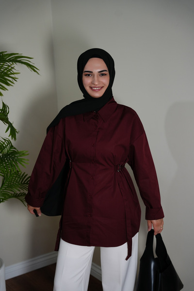 GAMZE ÖZKURT Bel Kuşaklı Gömlek