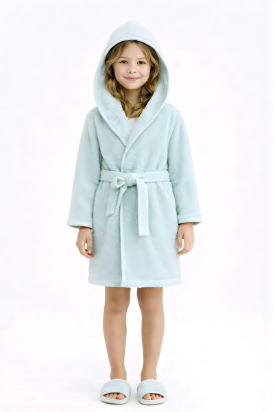 GÜLERBEBECİX Girl's Hooded Bathrobe
