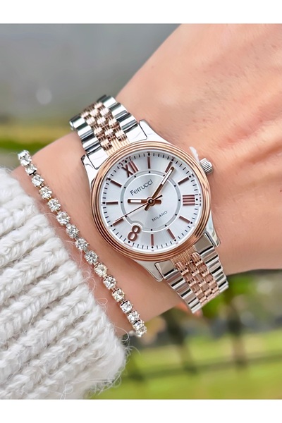 Ferrucci Women's Wristwatch New Model Steel Band Small Case Waterproof 2-Year...