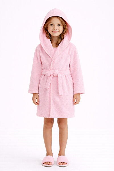 GÜLERBEBECİX Girl's Hooded Bathrobe