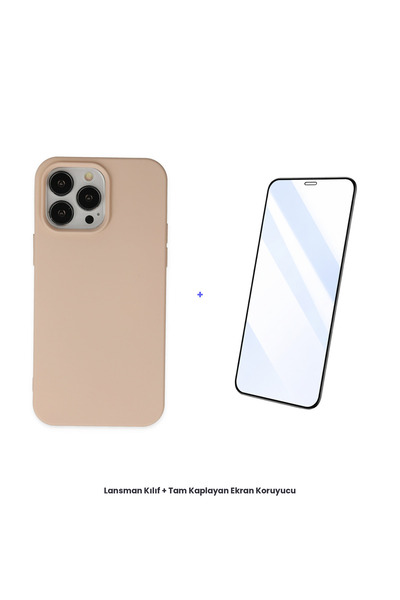 cepmoda حافظة آيفون 14 برو + مجموعة واقي شاشة مضاد للكهرباء الساكنة - بودرة