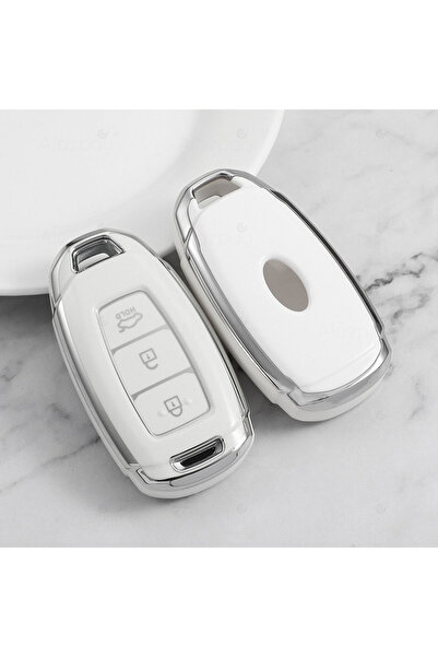 Alazpay For Hyundai Accent Elantra Kona I10 I30 Ix35 Santa Fe Silver Edge Tpu...
