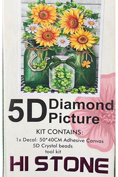 seymatabur 5D'li Elmas Boncuk Yapıştırma Taş İşleme Mozaik Goblen "Ayçiçegi "...