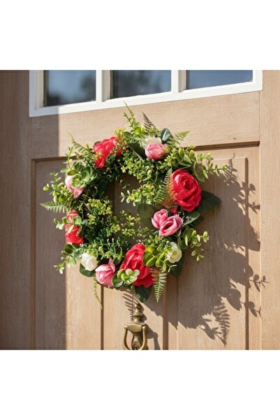 SyaMAG Decorative Wreath, SyaMAG, Artificial Pink Flowers, Ø25 cm